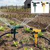 Ground Insert Automatic Garden Sprinkler Corrosion Resistant Adjustable Nozzle 360° Rotating Sprinkler Large Area Coverage