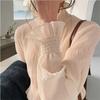 Women's Spring Autumn Lace Bottoming Shirts Female Solid Loose Shirt Tops Ladies Turtleneck Long Sleeve Popular Blouses