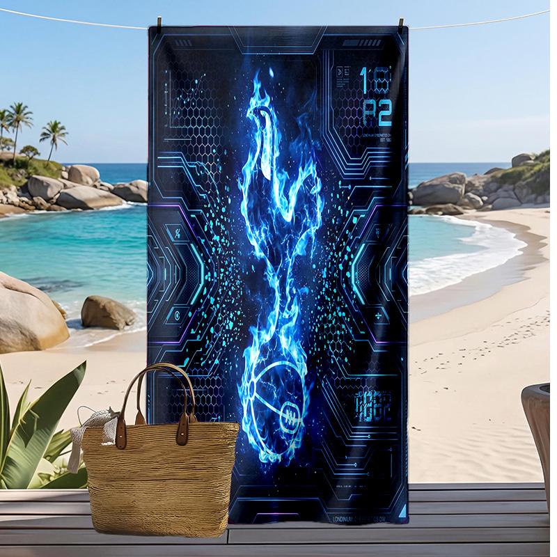 Asciugamano da Spiaggia Stampato Tottenham Hotspur Asciugamano Morbido ad Asciugatura Rapida Coperta da Spiaggia Rettangolare Grande Portatile per Viaggi Piscina