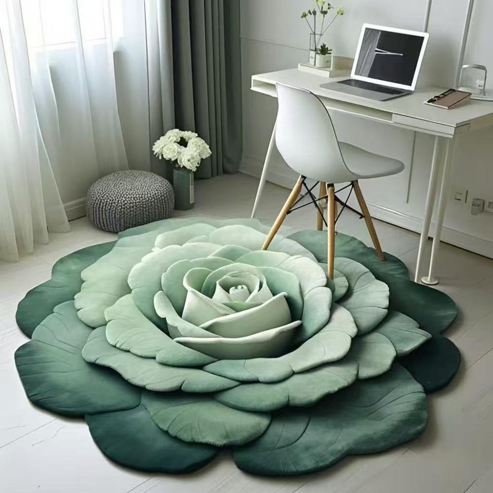 

Baby Crawl Special-shaped Flower Carpet Pastoral Sunflower Peony Floor Mat Soft Non-slip Door Gasket Cloakroom