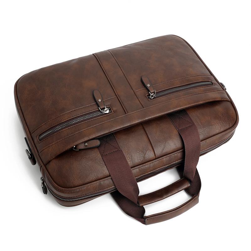 Teczka biznesowa z wieloma zamkami błyskawicznymi o dużej pojemności Torba na laptopa 15,6 cala Męska torba na ramię/przez ramię