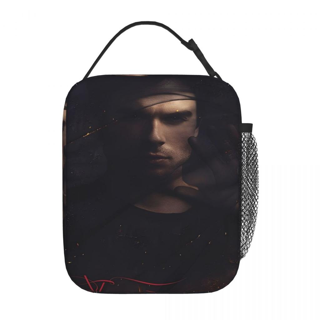 The Vampire Diaries Damon Salvatore TV Serie Lunchtas Werk Lunchbox Voor Meisjes Designer Thermische Tote Handtassen Koeltas
