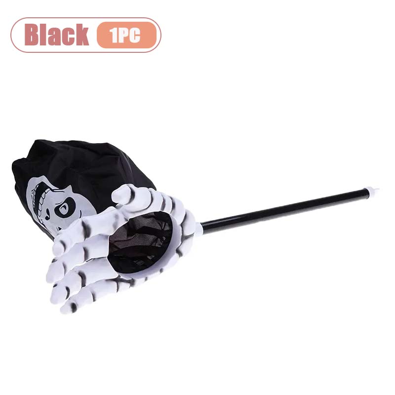 Bolsa de Doces de Abóbora de Halloween e Caveira Mão Bolsa de Travessuras ou Gostosuras para Crianças Acessório de Festa Assustador Adereços de Halloween para Crianças