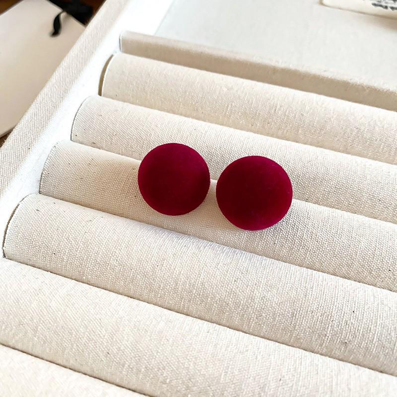 

Серьги с бантом из красного бархата и жемчугом Серебряная игла Анкола - Ретро Высококлассные Осенне-зимние Украшения