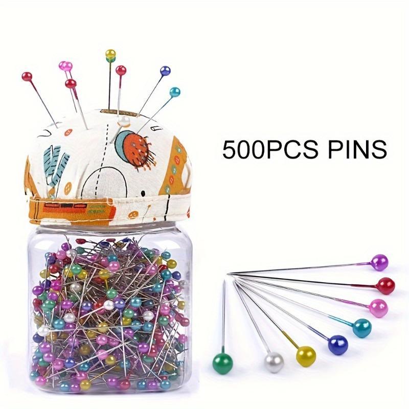 Pearl Head Sewing Quilting Pins 500Pcs with Storage Bottle for Home Tailoring Wedding Flower Decor Crafting