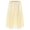 Women Stylish Clothing Elastic Waistband Lace Hem Skirt Thin Silk Satin Solid Color Inner Skirt