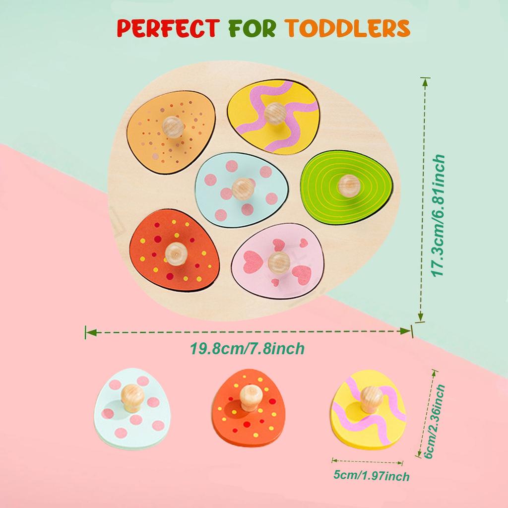 Holzeier Puzzle Montessori Spielzeug Blume Insekt Steckpuzzle Zuordnungsspiele Feinmotorik Frühe Lernspielzeuge Geschenke für Kleinkinder