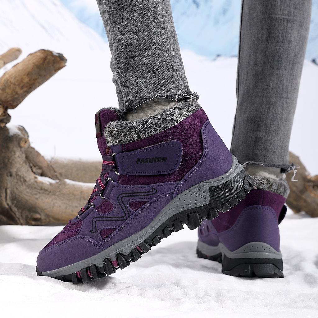 Height-increasing couple snow boots winter velvet warm men's and women's outdoor cotton shoes medium top sports cotton shoes women's shoes