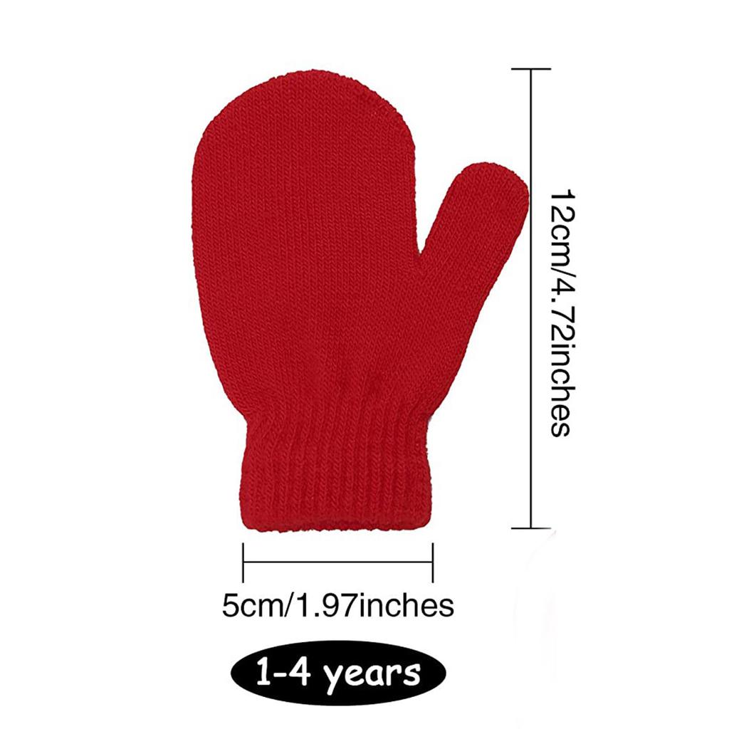 6Pairs Baby Cute Knitted Mittens Kid Girls Boys Winter Warm Gloves Infant Solid Color Knitting Gloves Children Casual Ski Gloves