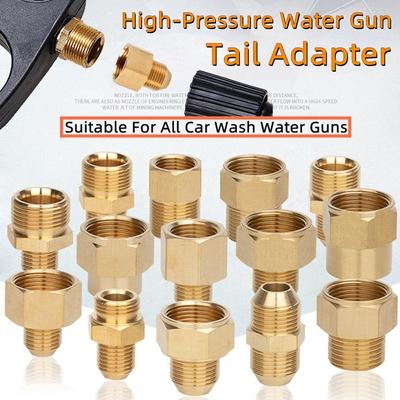 Brass 3/8" 1/4" M14 M18 M22 Thread Connector Male Female Adapter High Pressure Washer Torch Hose Transitional Joint Pipe Fitting