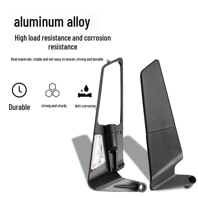 Universal Motorcycle Rearview Mirror with Turn Signal for Kawasaki & Yamaha