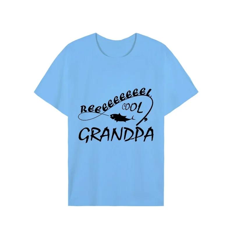 Men's Brand T-shirts Fishing Grandpa Print Shirt Funny Short Sleeve T Shirts Summer Tshirt Harajuku Streetwear T-Shirt for Men