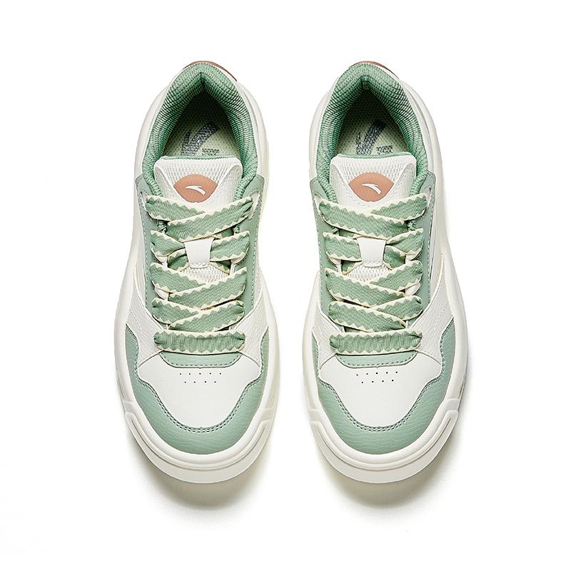 Anta Wave Shoes 2 Comfortable Casual Trendy Height Increasing Breathable Low Top Skate Shoes Women sneaker Ivory-White 922438016-3