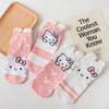 Women's Blue Fat Cat Cartoon Socks – Cute 3D Ears, Feather Yarn, All Cotton, Low-Cut Boat Style