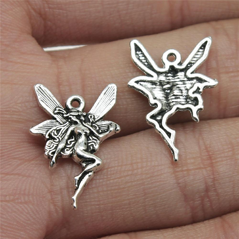 20pcs Angel Charms Antique Silver Color Angel Charms Pendants For Bracelets Angels Charms Making Jewelry