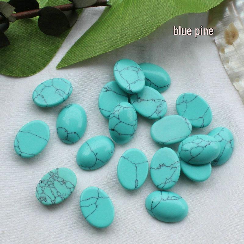 12x16mm Egg-Shaped Ring Face: Tiger Eye, White Turquoise, Agate, Picture Stone Oval for DIY Jewelry Accessories