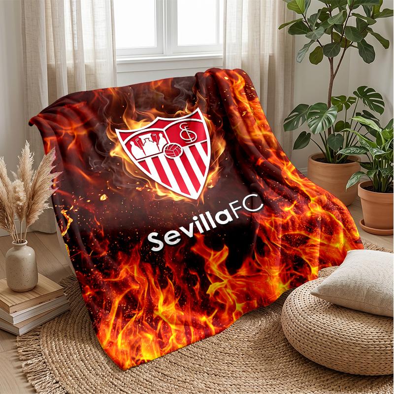 Sevilla FC Soft Flannel Fleece Blanket Lightweight Cozy Warm Throw Blanket For Sofa Bed Home Decor