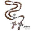 2 Pcs Wooden Rosary Necklace Handmade Cross Religious Jewelry - RIpj