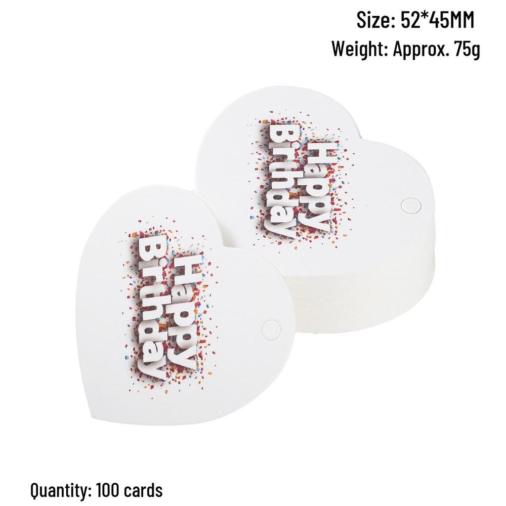 Heart-Shaped Cowhide Paper Blank Tag - Valentine's Day Red Label