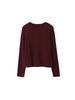 Solid Color Round Neck Long Sleeve Slim Fit Base Shirt for Women - Autumn/Winter 11096