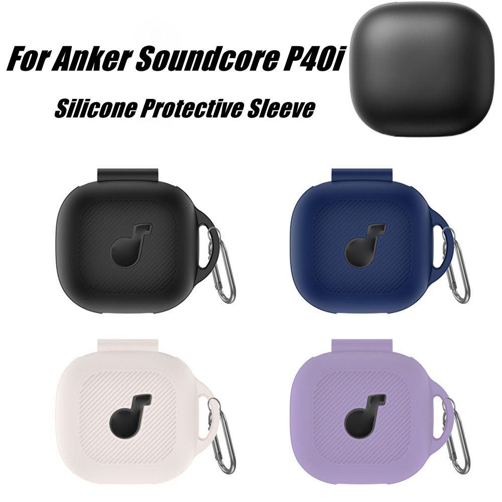 Beskyttelsesdeksel i silikon for ørepropper med spenne Oppbevaringsskall for Anker Soundcore P40i Hjem/Reise