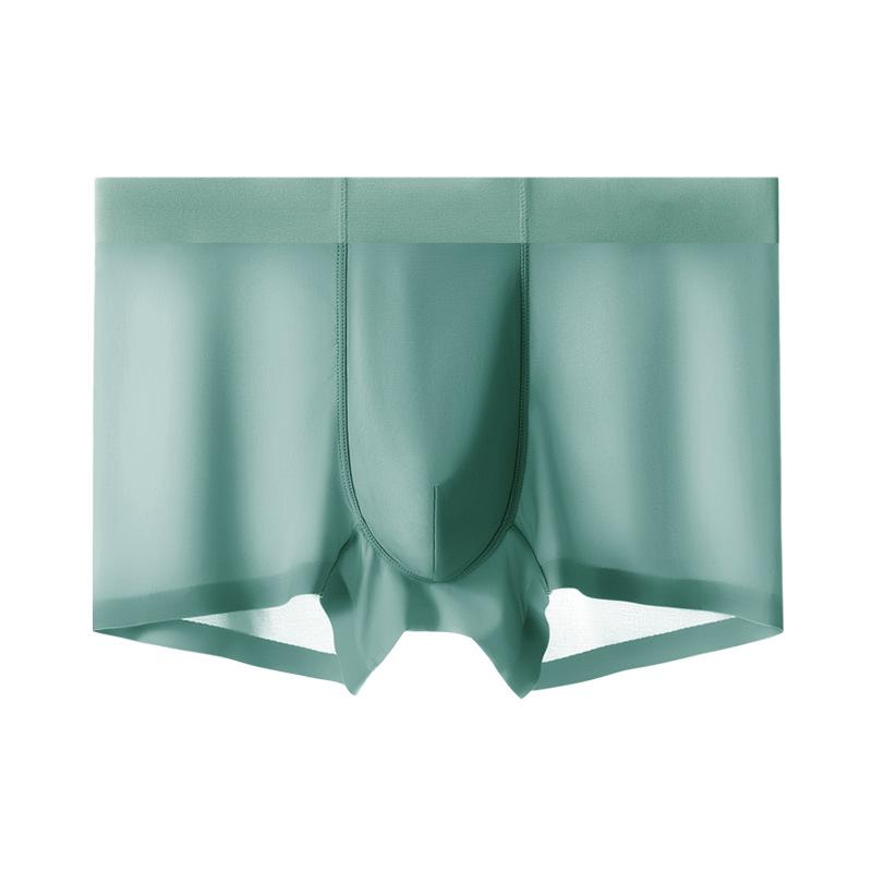 

Мужское нижнее белье Ice Silk, летние бесшовные дышащие шелковые гладкие антибактериальные брюки с четырьмя углами 5XL трава зеленый