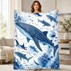 Whale Shark And Manta Coral Fleece Blanket Ocean Wildlife Decor