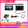 EKIY Бездротовий CarPlay Мото Android Auto 5,0-дюймова Портативна Цифрова Панель Приладів Навігація для Мотоцикла GPS Знімний Дисплей