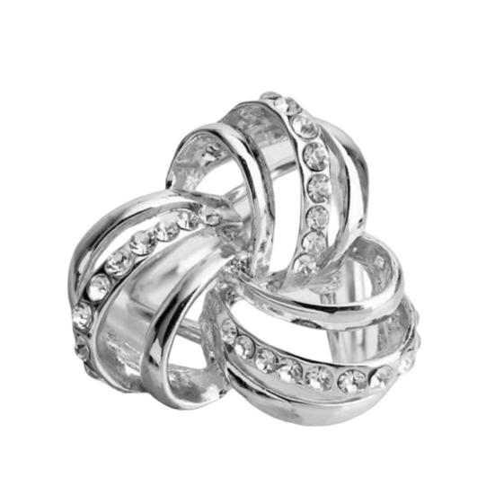 Rhinestone Scarf Ring 3-Ring Scarf Clip Ring Sparkly Elegant Scarf Holder Ring for Women Shawls Neckerchiefs Silk Scarves