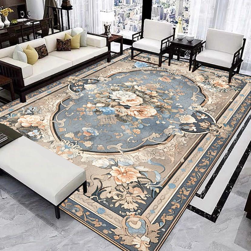 Luxury Flower Decoration Carpets Living Room European Style Rugs Home Hall Soft Floor Mat Room Decor Doorway Hallway Carpet