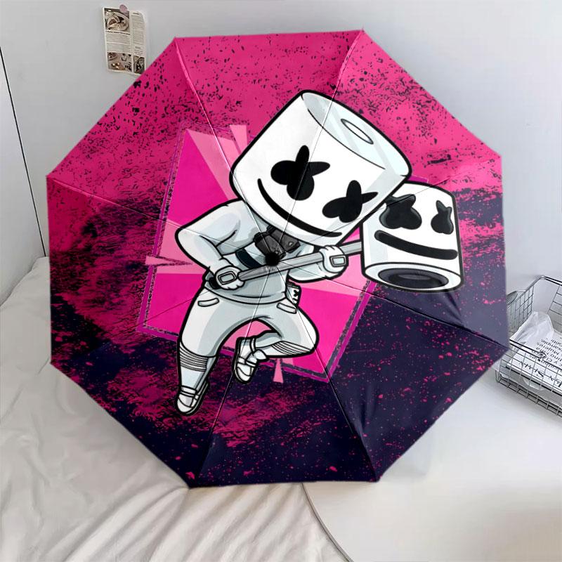 marshmallow Pattern Pattern New Style Umbrella, 1 Piece Automatic Folding Umbrella, Portable Foldable Travel Umbrella, Outdoor Umbrella,Birthday Gift