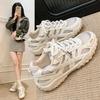 Mesh breathable casual shoes women's summer 2025 versatile platform white shoes student running sports moral training shoes