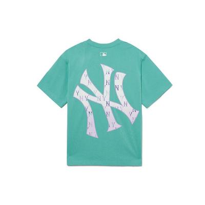 MLB New York Yankees T-shirts Unisex Turkoois Ronde Hals Normale Rechte Pasvorm 3ATSM0633-50TQS