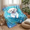 Underwater Paws and Coral Theme blanket Lightweight Warm Flannel Blanket Decorative Throw Blanket for Home Decoration