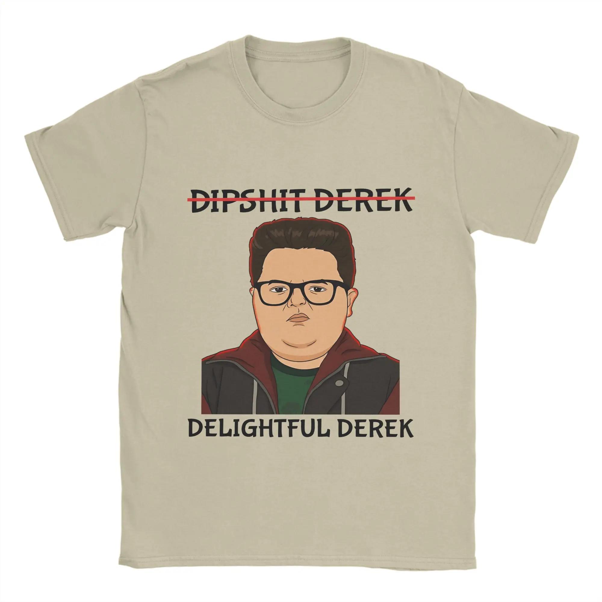 Streetwear TShirt Summer Delightful Derek Retro Hip Hop T Shirts 100 Cotton Tee Shirt for Man Funny Pattern Short Sleeve Tops S