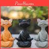 Skurrile Buddha-Katzenfigur Handbemalte Harz-Sammlerfigur Heimdekoration Geschenk