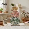 Natürliches Holz Thanksgiving Geschenk 3 Stück Herbst Holz Kürbis Tischdeko Schichtgeschnitten Ahornblatt Haus Dekoration Figur Ernte für Kaminsims