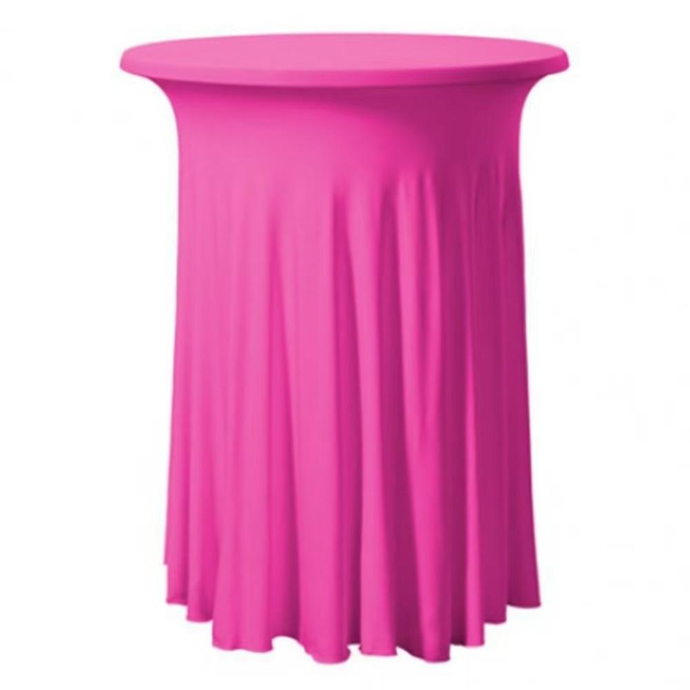 Solid Color Height Stretch Round Tablecloth Long Drape Bar Counter Cover  Auditorium