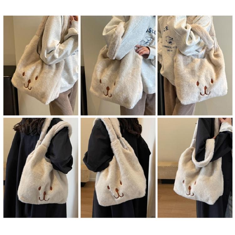 Fashionable Plush Shoulder Bag Stylish and Soft Handbag for Various Occasions