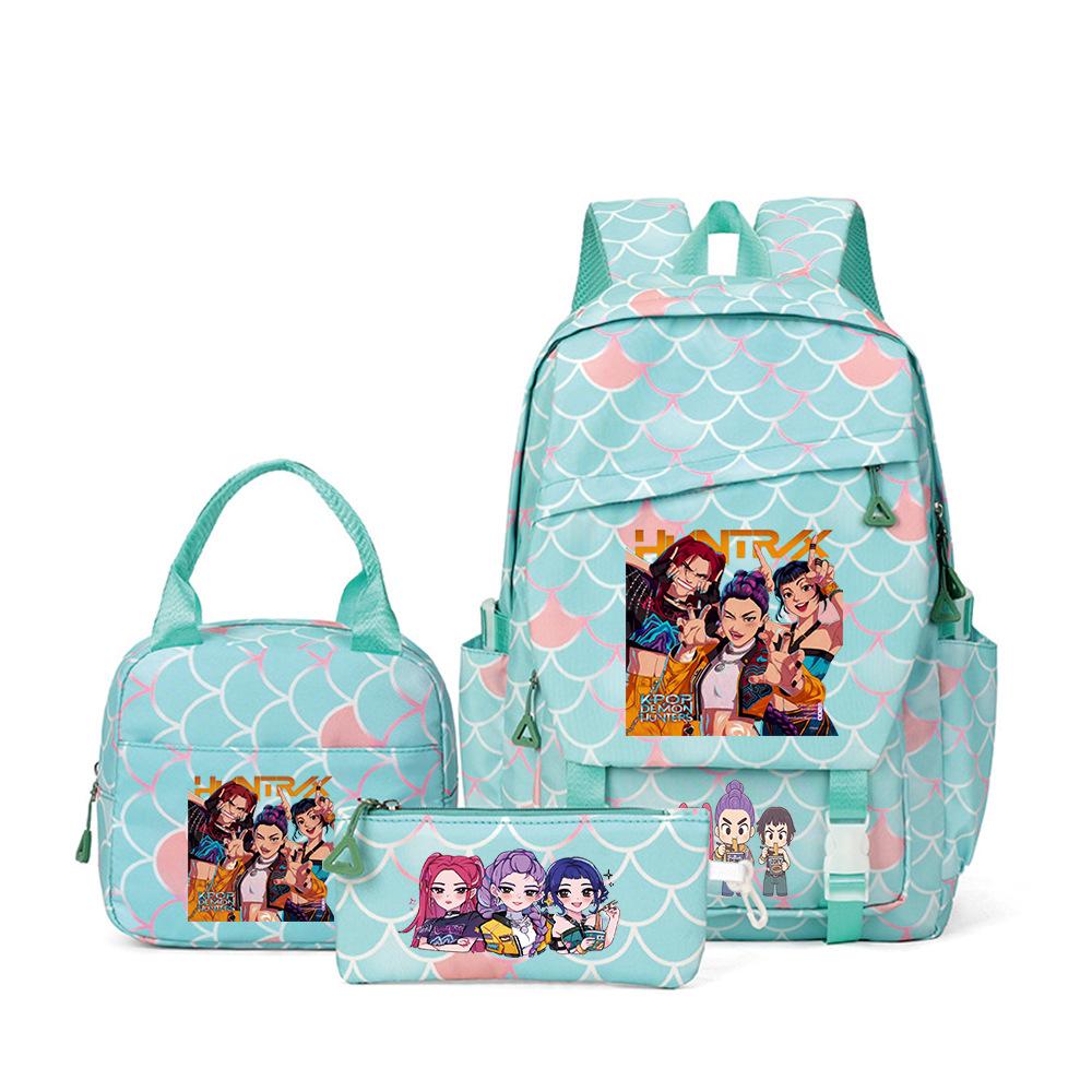 Witch Hunters Three-Piece Backpack Kpop Demon Unters Printed Backpack Lunch Bag