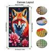 Fox Flower Large Size Diamond Painting New Collection Animals Diy Full Drill Rhinestone Embroidery Mosaic Cross Stitch Kits