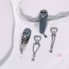 Heart Chain Tassel Alloy Nail Art Jewelry Stickers with Zircon Accents