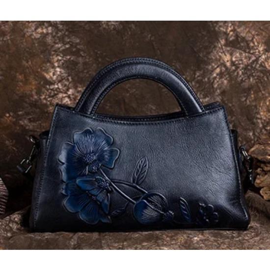 

New Vintage Women s Bags Genuine Leather Top Layer Bags Cross-body Sculpted Shoulder Bags for Ladies