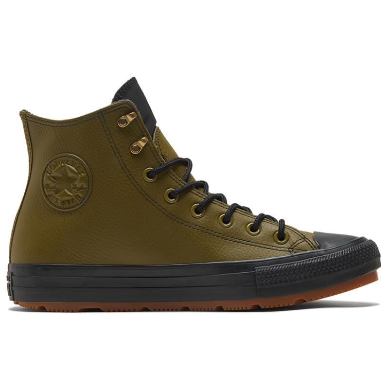 Converse Chuck Taylor All Star Winter Comfortable Non-Slip Abrasion Resistant High-Top Board Shoes Unisex Dark Moss Green