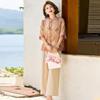 Pasite Ancient Charm New Chinese Style Summer Top & Pants Set for Women