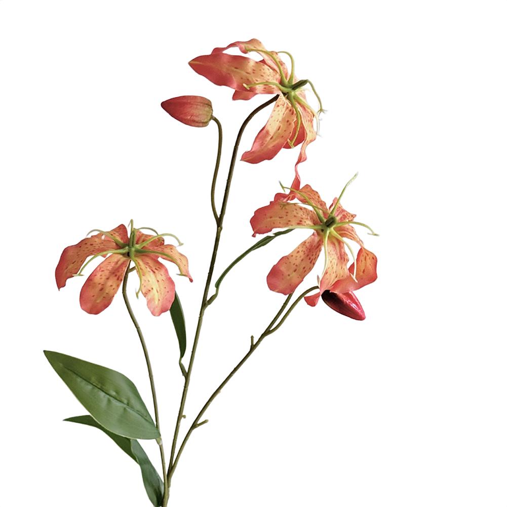 

Creative Prop Use Artificial Flower Gloriosa Lily Lifelike Texture Orange