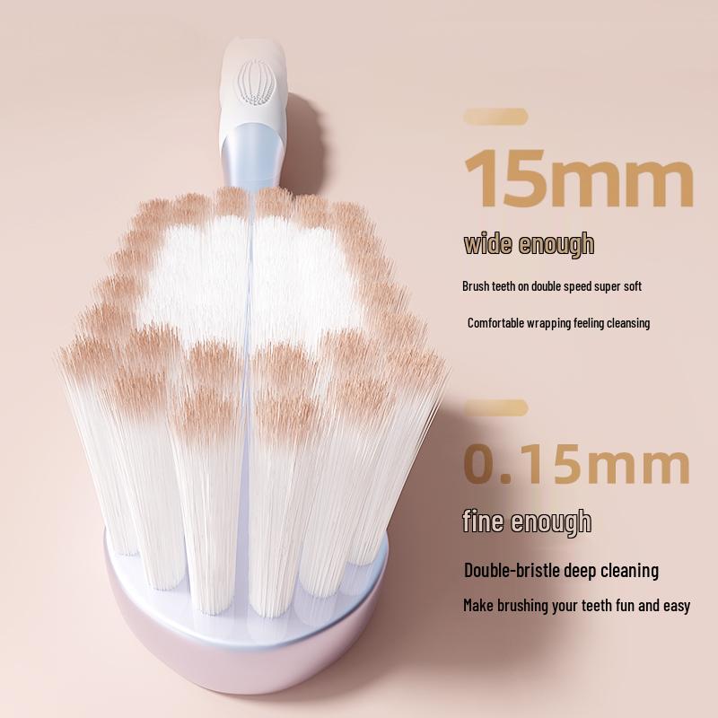 6-Pack Soft Bristle Toothbrushes with Wide Head and Anti-slip Handle for Deep Clean and Stain Removal