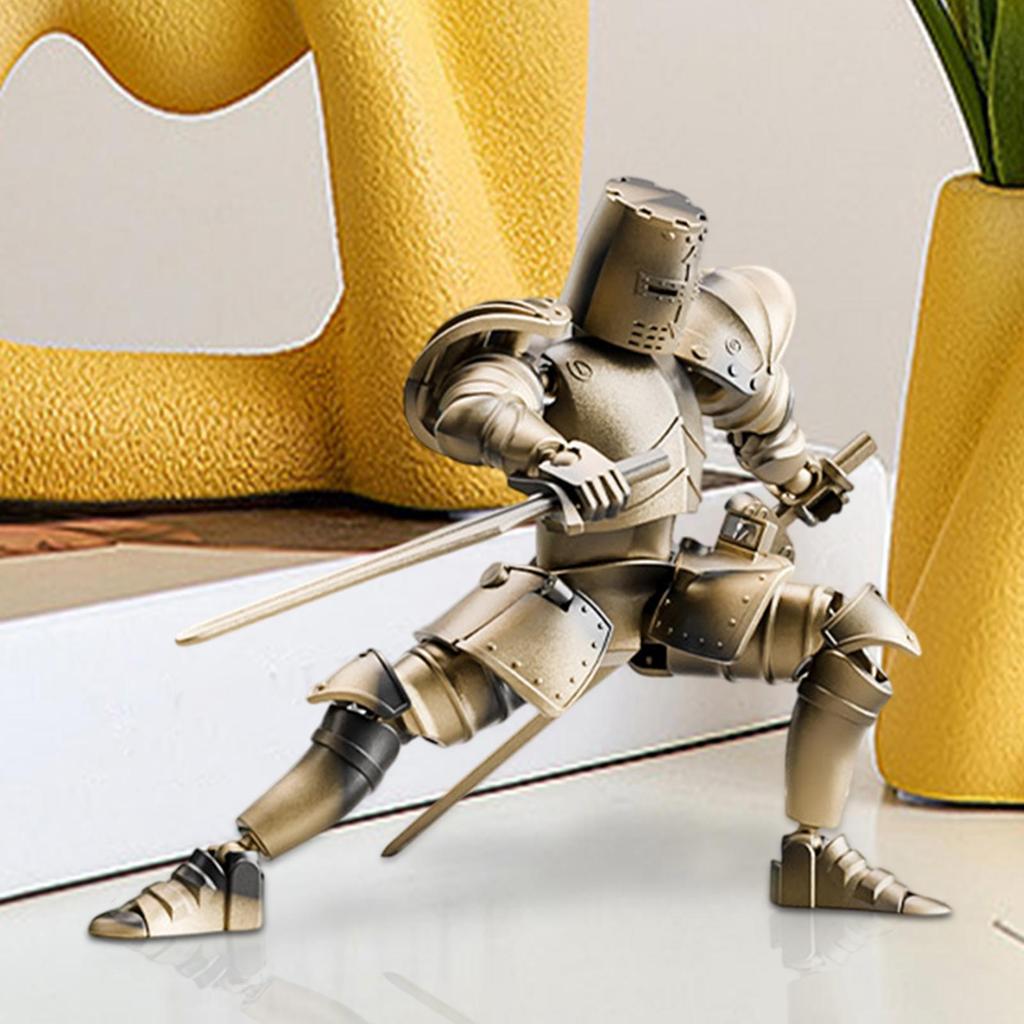Action Figure Multi-Jointed Multi-Jointed Medieval Knight Full Body Model Flexible Statue Movable Figurine with 360 Degree