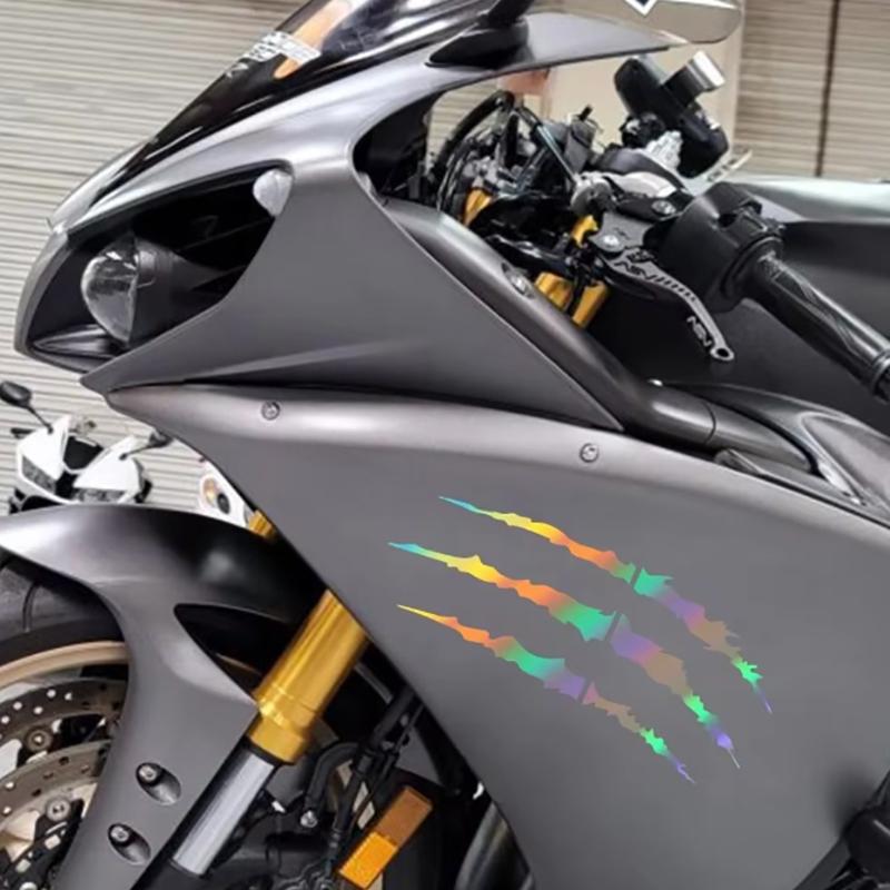 2Pcs Motorcycle Monster Claw Scratch Stickers Diy Motocross Helmet Body Vinyl Decals For Bmw Ktm Kawasaki Yamaha Suzuki Honda