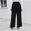 Women's Fashion Casual Spring Autumn Solid Color Print Middle Waistline Loose Trousers Pants & Capris